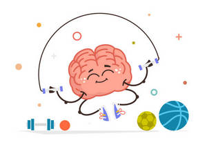 healthy brain vector character do sport with a skipping rope healthy brain vector character do sport with a skipping rope